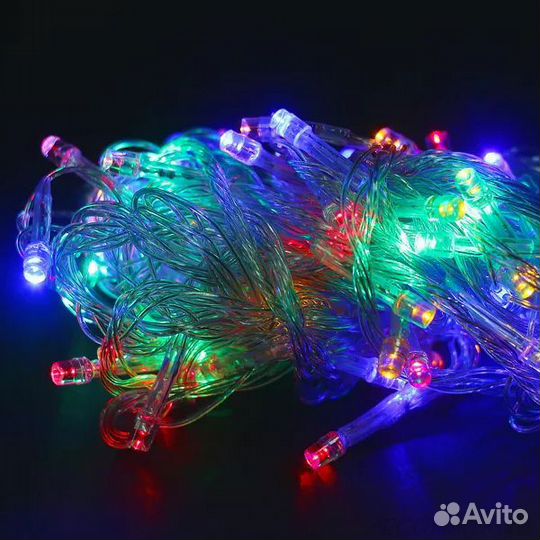 Гирлянда светодиодная 140 LED ламп белый провод