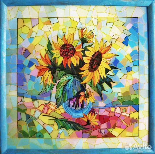Картина маслом Живопись Подсолнухи. 575х575