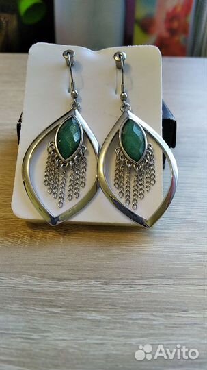 Серьги павлинье перо flourish earrings