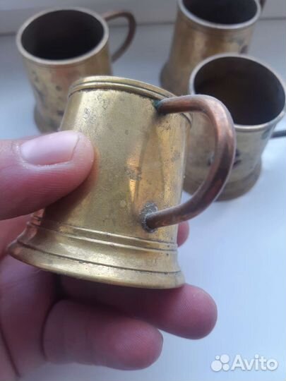 Рюмки мерники серебро с позолотой