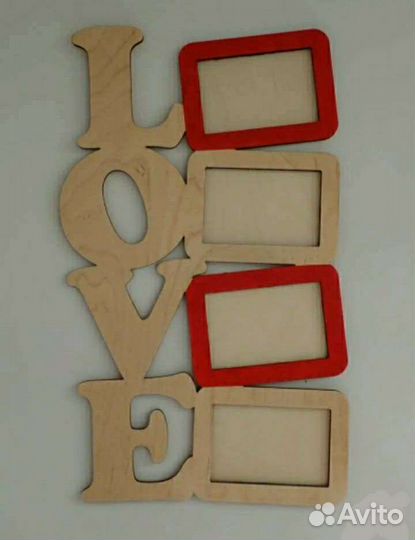 Фоторамка love на 4 фото