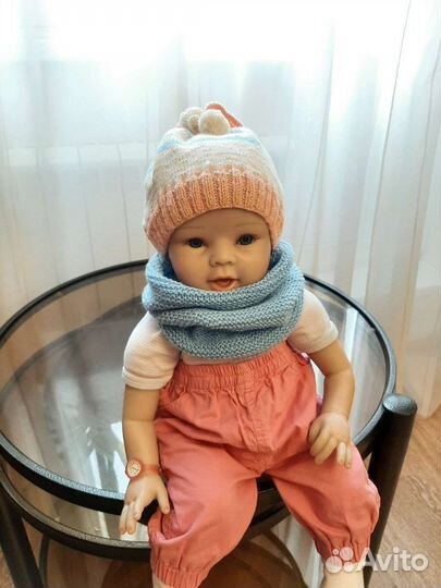 Шапочка и снуд для малышей от 6 мес до 1,5 лет