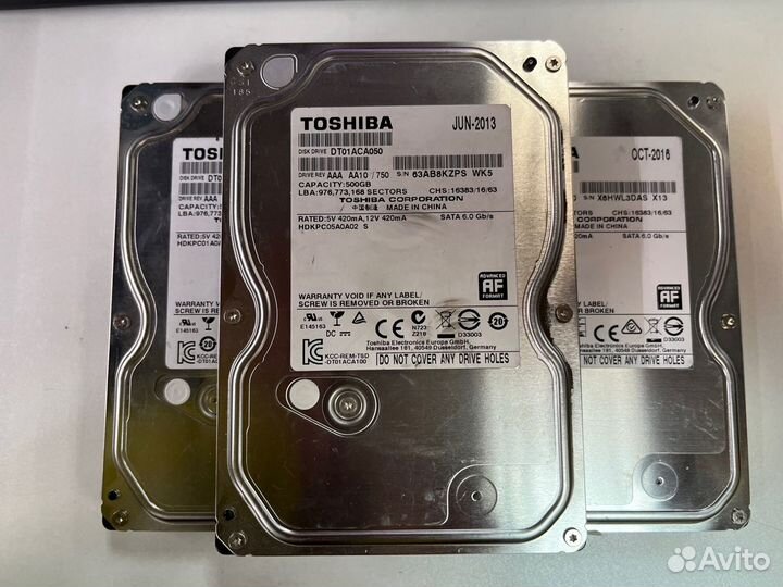 Диск бу 3,5 Toshiba dt01aca050 500 gb 41664ч