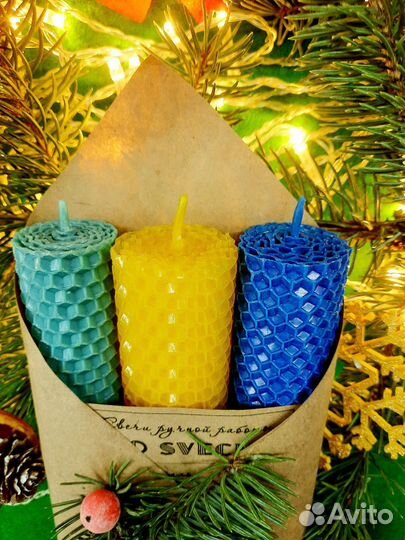 Свечи из вощины ручной работы набор