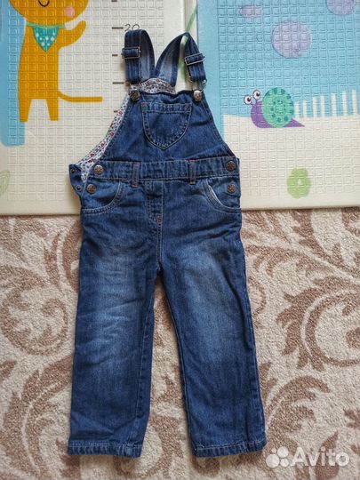 Джинсовый комбинезон на подкладе р.92
