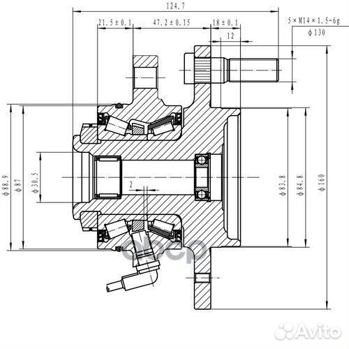 Ступица передняя перед лев Z89431R Zikmar