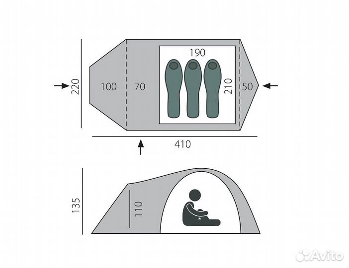 Туристическая палатка 3 местная btrace voyager 3