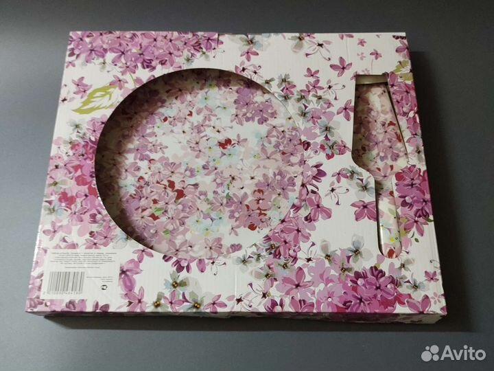 Новая тарелка для торта с лопаткой в коробке