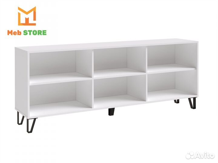 Тумба под тв новая Милан-3 Белый/Белый глянец