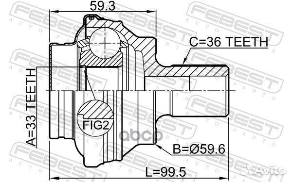 ШРУС наружный задний 33X59.5X36 audi A3 97- 231