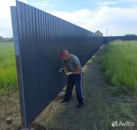 Каркас забора с установкой под ключ