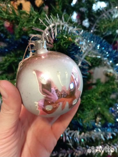 Ватный Дед Мороз ссср, шары елочные