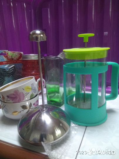 Набор чайник чашка стаканы по 200