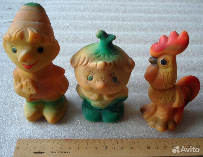 3 резиновых игрушки - фигурки СССР 60-70-е