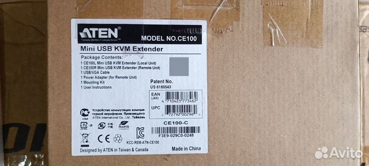 Удлинитель Aten CE-100 mini USB kvm