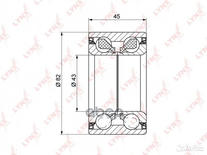 Подшипник ступицы перед. 45x43x82 WB-1121