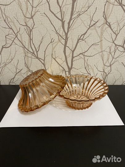 Ваза для фруктов цветное стекло СССР