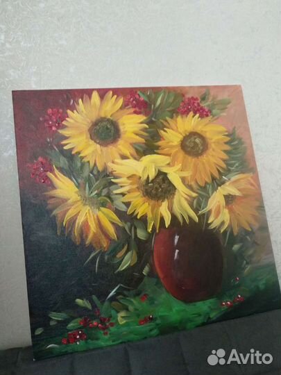 Картина масло подсолнухи