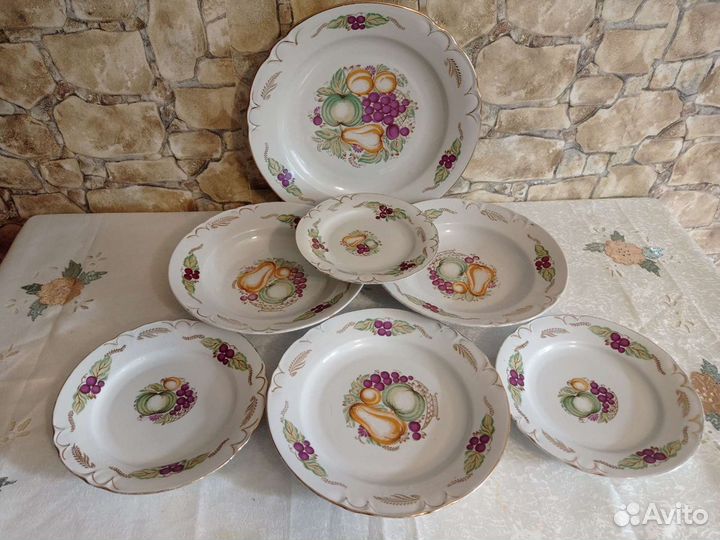 Сервиз столовый СССР Барановка фрукты