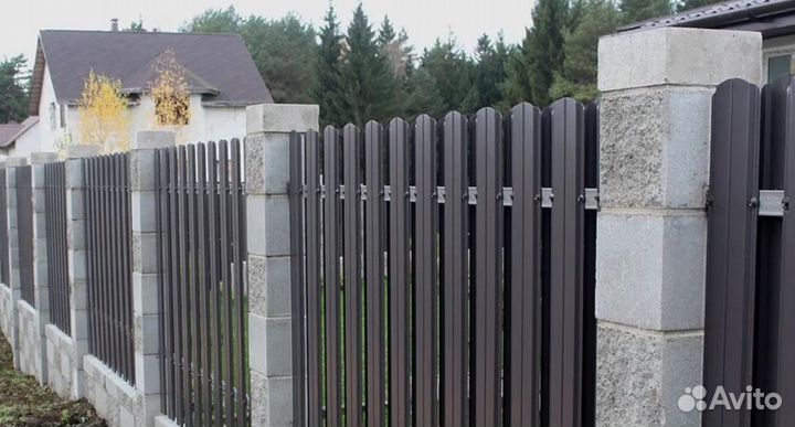 Забор металлический,ворота быстро