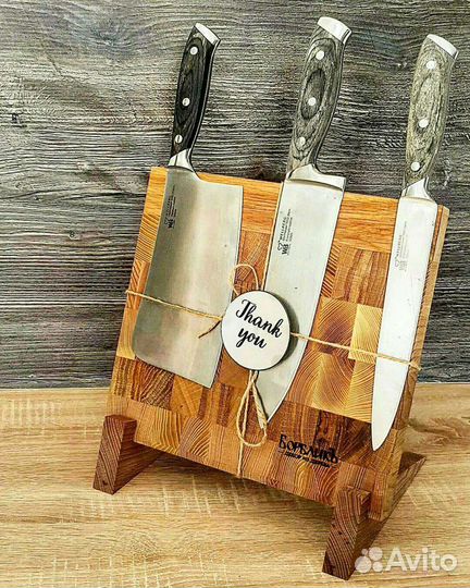 Подставка для ножей деревянная магнитная