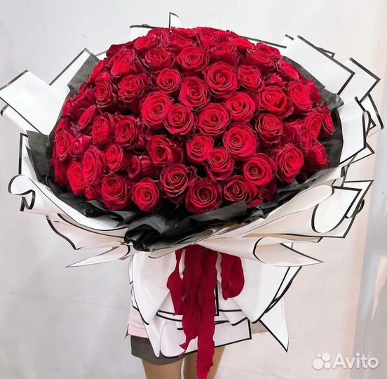 Букеты Гиганты из Свежих Роз