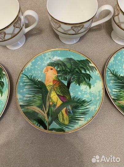 Новый чайный сервиз с птицами First14 предметов