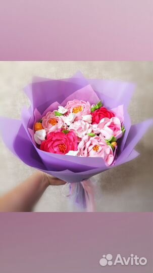 Букеты из зефирных цветов