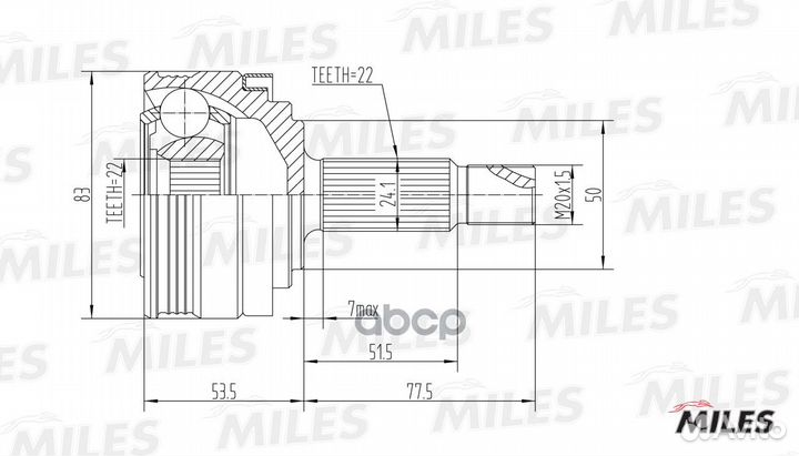 Шрус LADA 110-112/08-099 1.1-1.5 86- нар. ga201