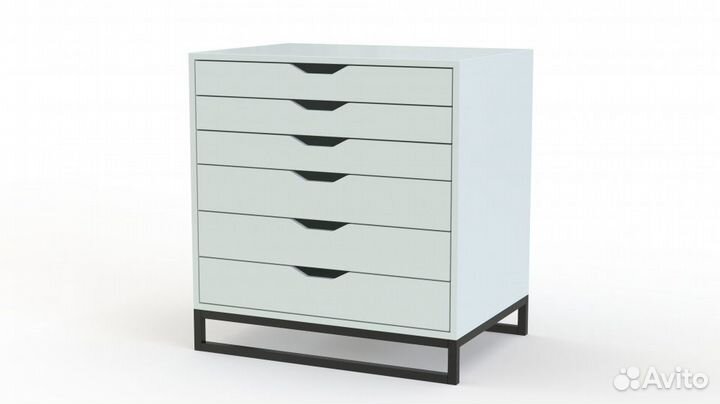 Тумба с ящиками белая