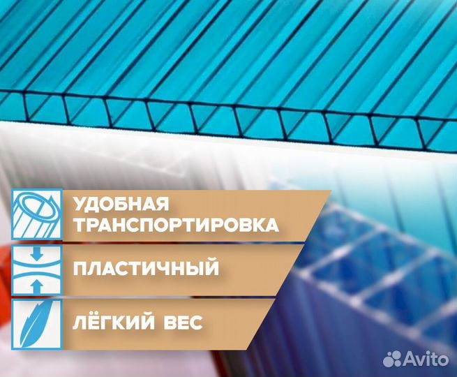 Сотовый поликарбонат Sellex Inside Бирюза