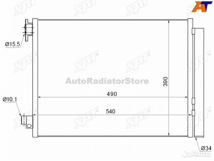 Радиатор кондиционера Renault Arkana 18- / Duster 10-21 / Kaptur 16-20 / Logan 14