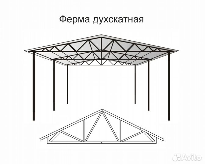 Каркас из металла для двухэтажного бокса