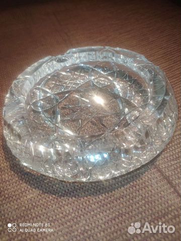 Хрустальная пепельница. Времён ссср. Диаметр 15см