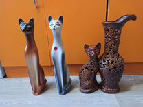 Копилка кошка, керамическая кошка и ваза