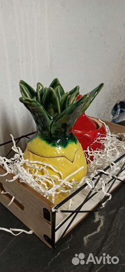 Сахарница ручной работы ананас