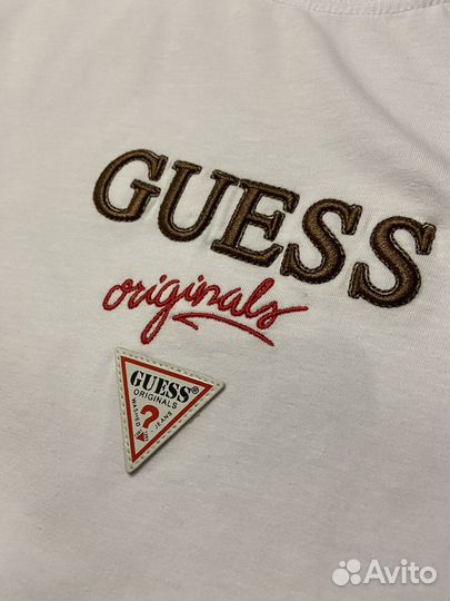 Футболка Guess белая два размера М(48) и 2XL(54)