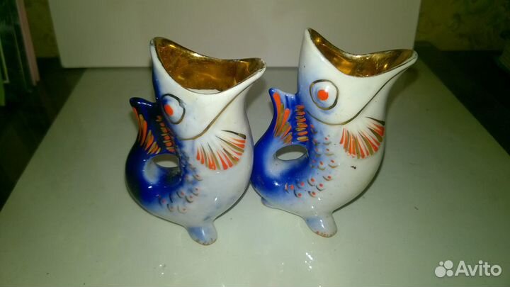 Две рюмки-рыбки из набора СССР, отлич. состояние