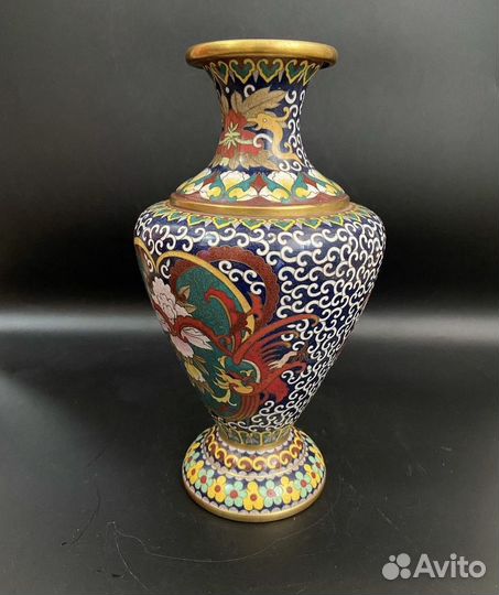 Клуазоне Красивая Яркая Ваза Птица Хоо Дракон