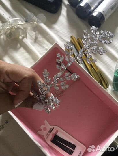 Обруч украшение свадебное на голову для волос