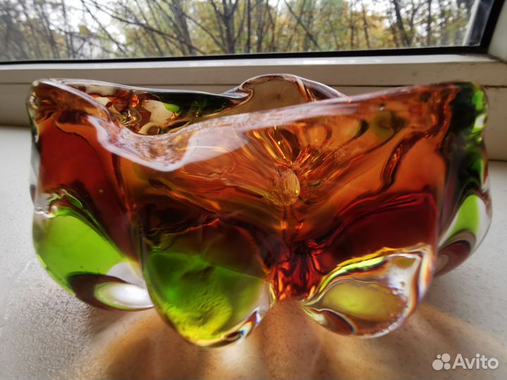 Пепельница муранское и кобальтовое стекло СССР