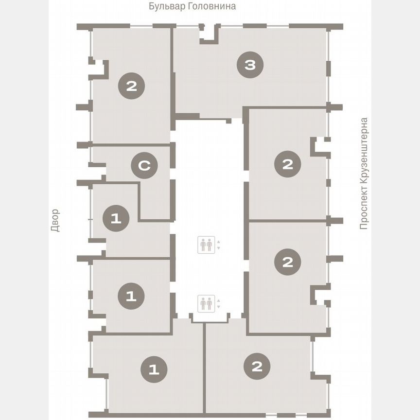 1-к. квартира, 69,9 м², 14/16 эт.
