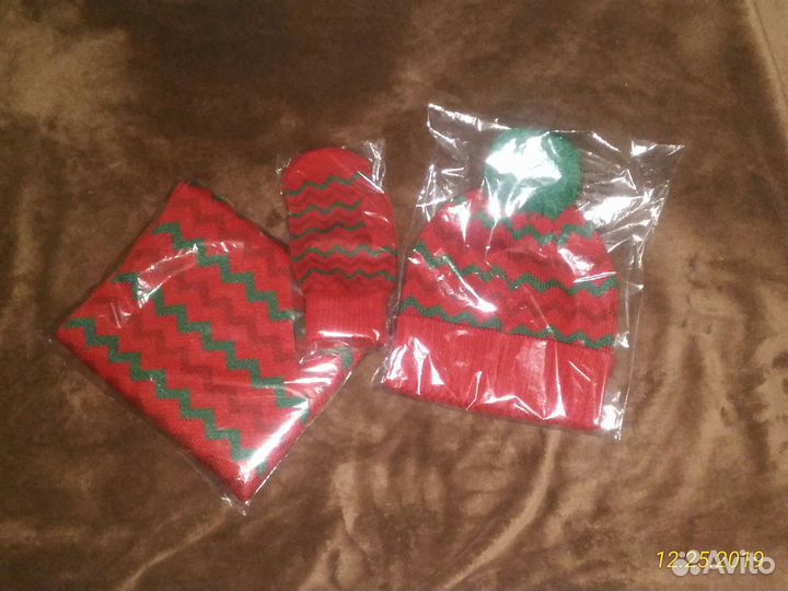 Coca-Cola Кока-Кола Набор шапка, шарф, варежки