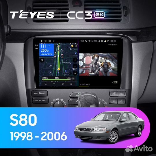 Магнитола Teyes CC3 2K 3/32 Volvo S80
