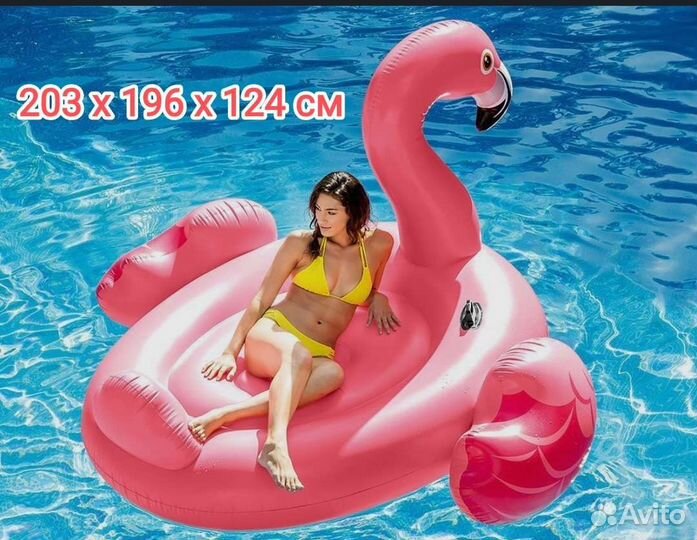 Надувной матрас фламинго, новый