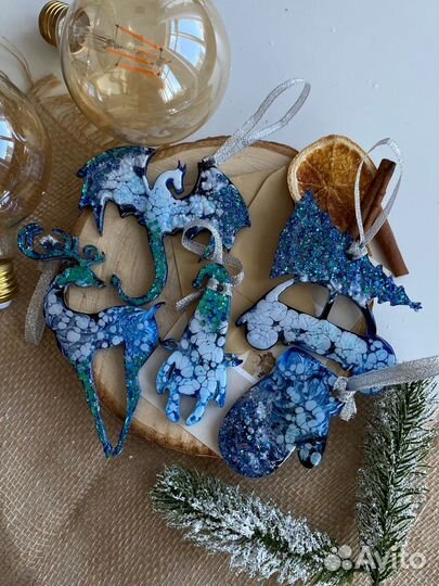 Новогодние игрушки из эпоксидной смолы