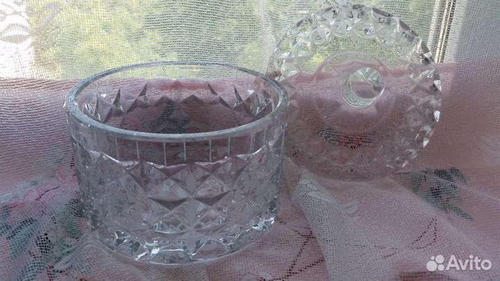 Хрустальная шкатулка с крышкой большая