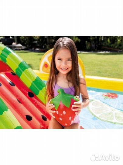 Детский надувной бассейн с горкой Intex Original F