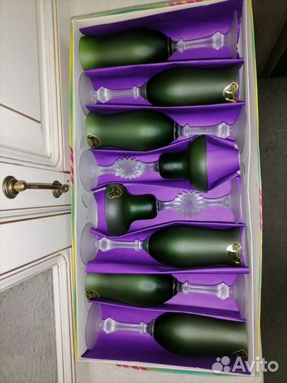 Набор фужеры и подсвечники Гусь хрустальный