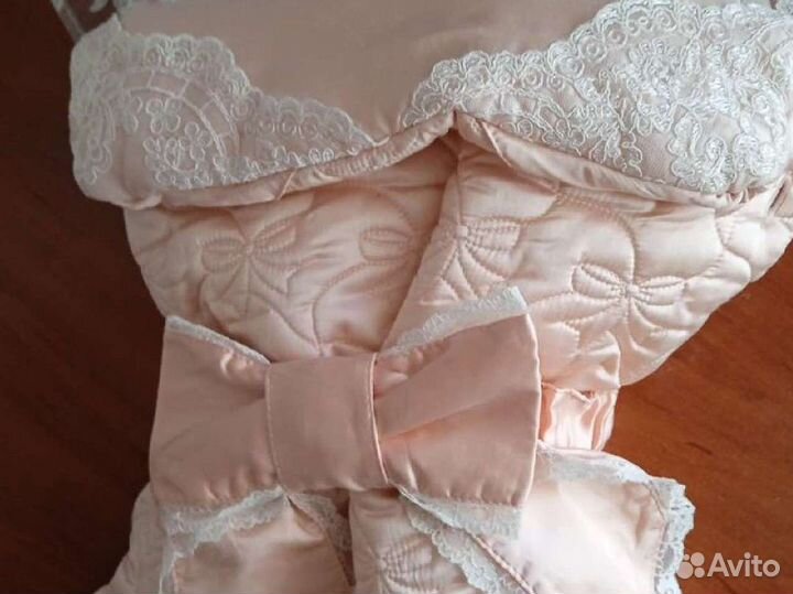 Конверт с костюмом на выписку для девочки зима